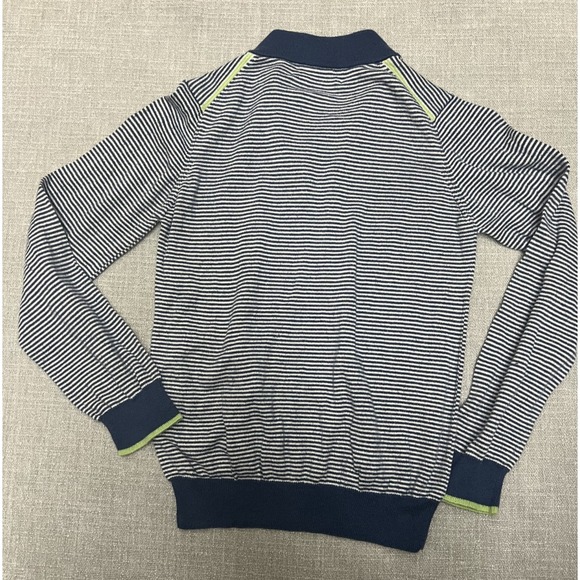 Vineyard Vines Sweater Youth S Blue/White Stripe Pullover Quarter Zip Boys - Picture 2 of 4